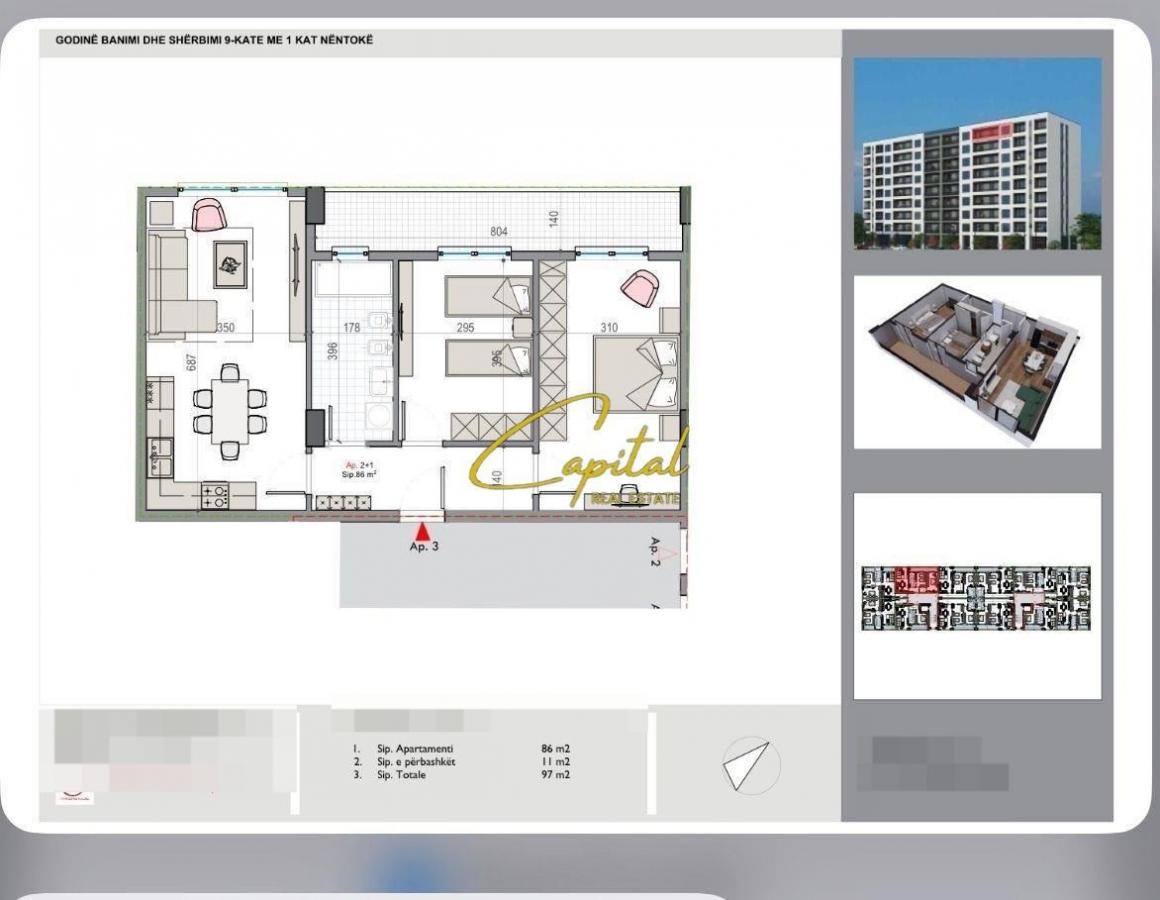 Shitet apartament 2+1 kamez 79.000 euro