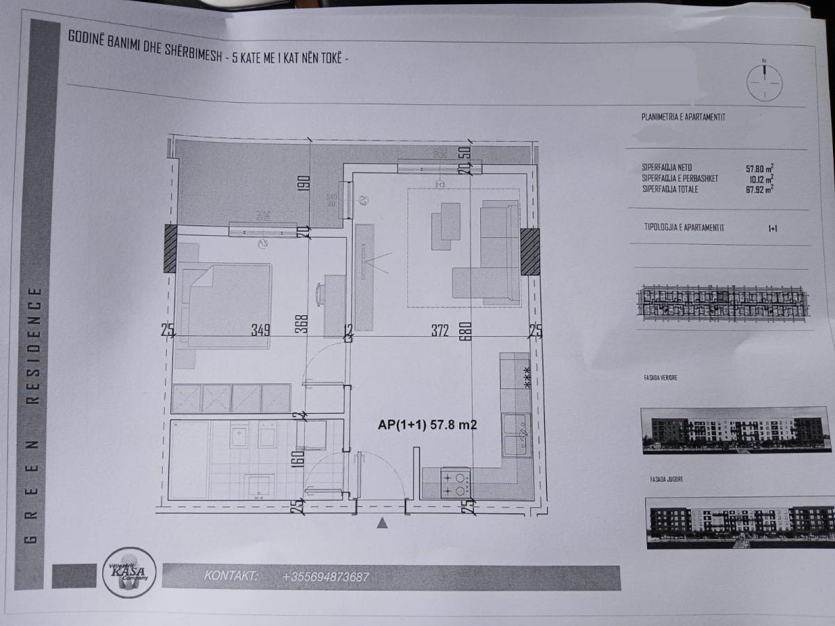 Shitet Apartament 1+1 në Kamez Green Rezidenc