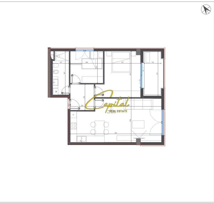 Shitet apartament 2+1 dhermi 272.871 euro