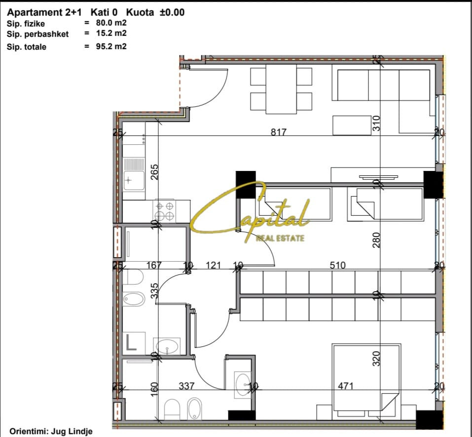 Shitet apartament 2+1 paskuqan 109.500 euro