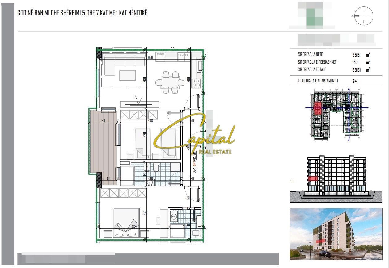 Shitet apartament 2+1 paskuqan 120.000 euro