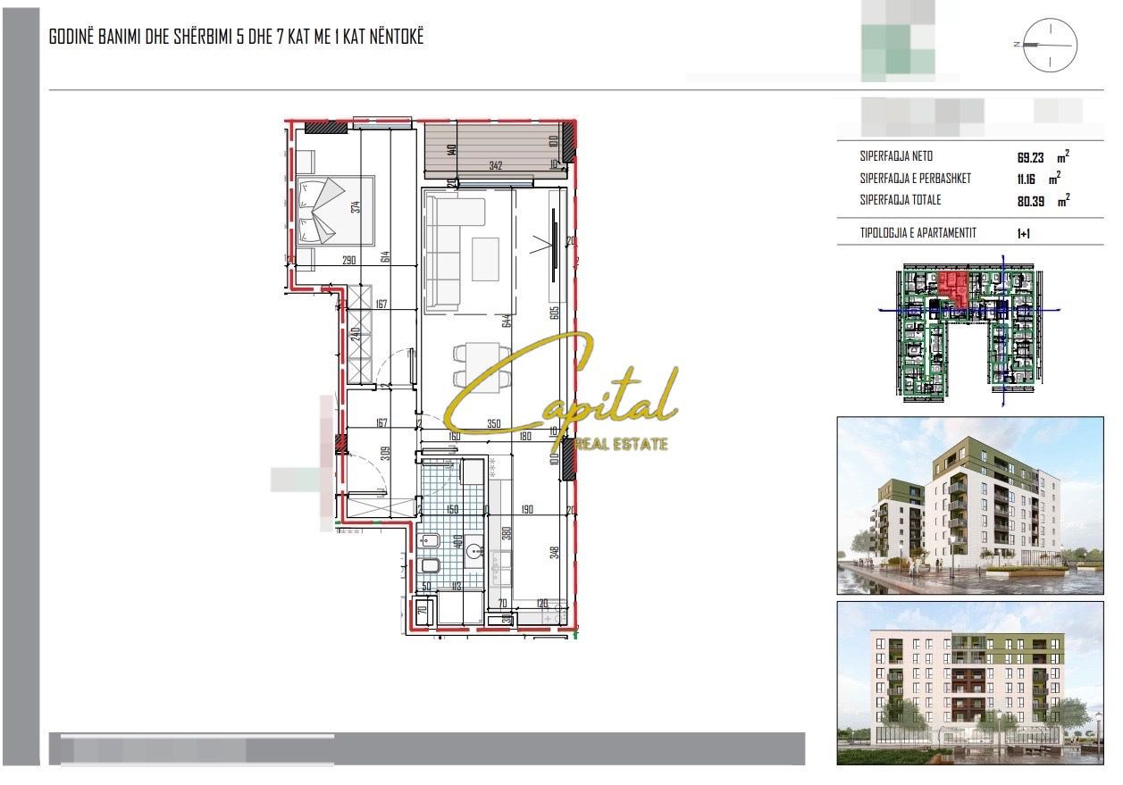 Shitet apartament 1+1 paskuqan 97.000 euro