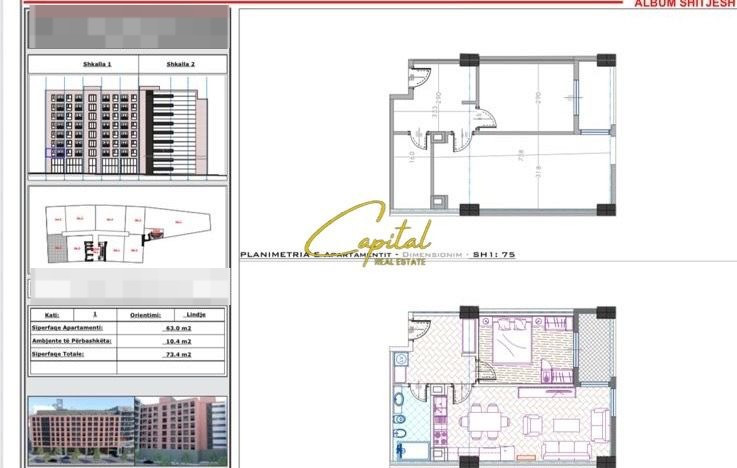 Shitet apartament 1+1 ish stacioni trenit 153.000 euro