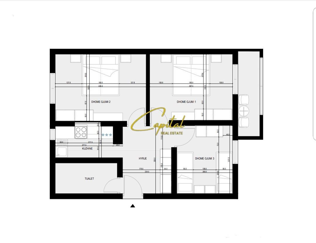 Apartament me qira 3+1 qender 70.000 leke