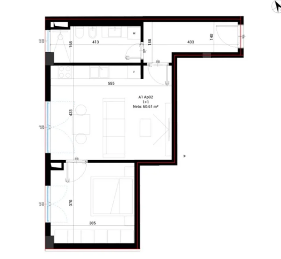 Dhermi - Palase, shitet apartament 1+1+Aneks+Ballkon Kati 0, 72 m² 190.001 € (dhermi , palase)