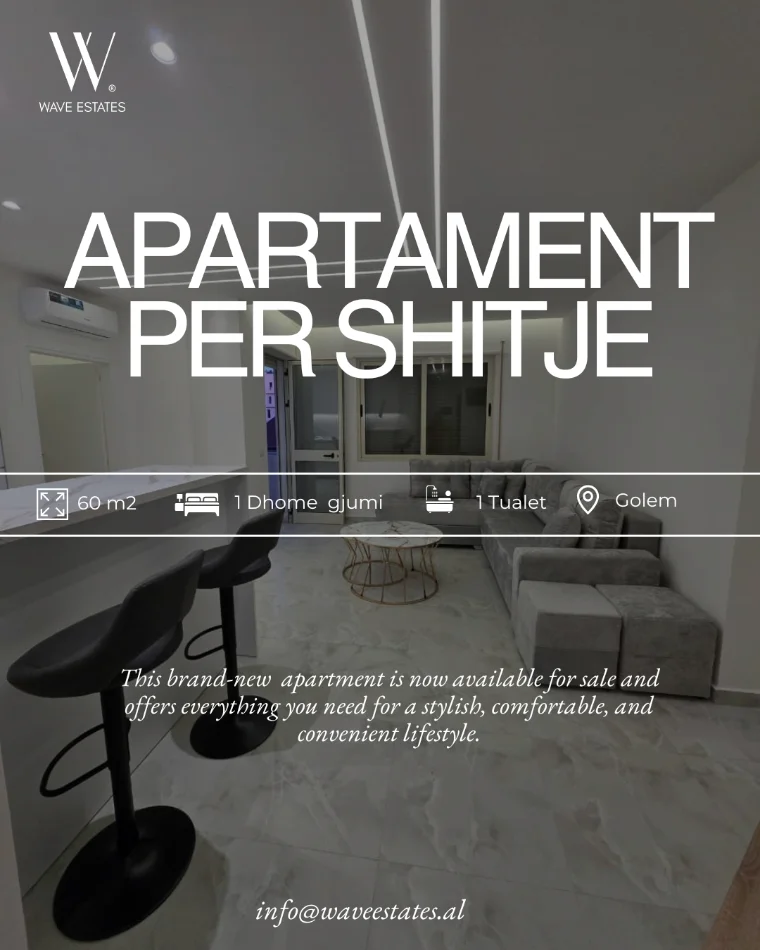 Durres, shitet apartament 1+1 , 60 m² (Golem)