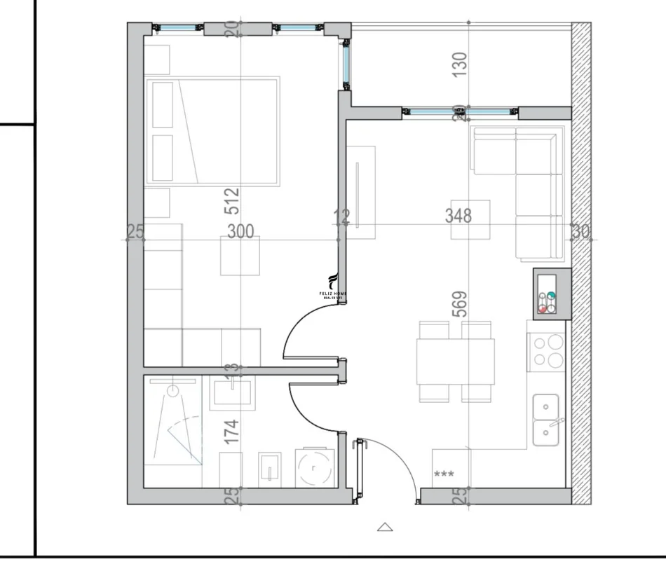Golem, shitet apartament 1+1 Kati 1, 60 m² 100.000 € (GOLEM)