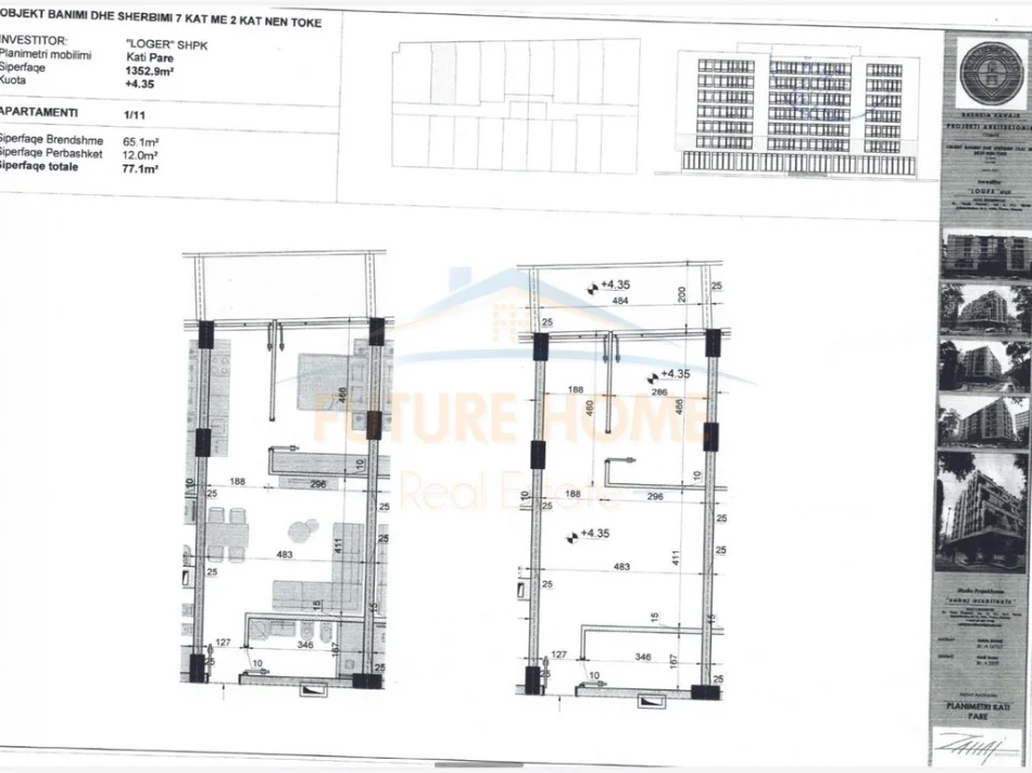 Golem, shitet apartament 2+1 Kati 1, 77 m² 77.100 € (