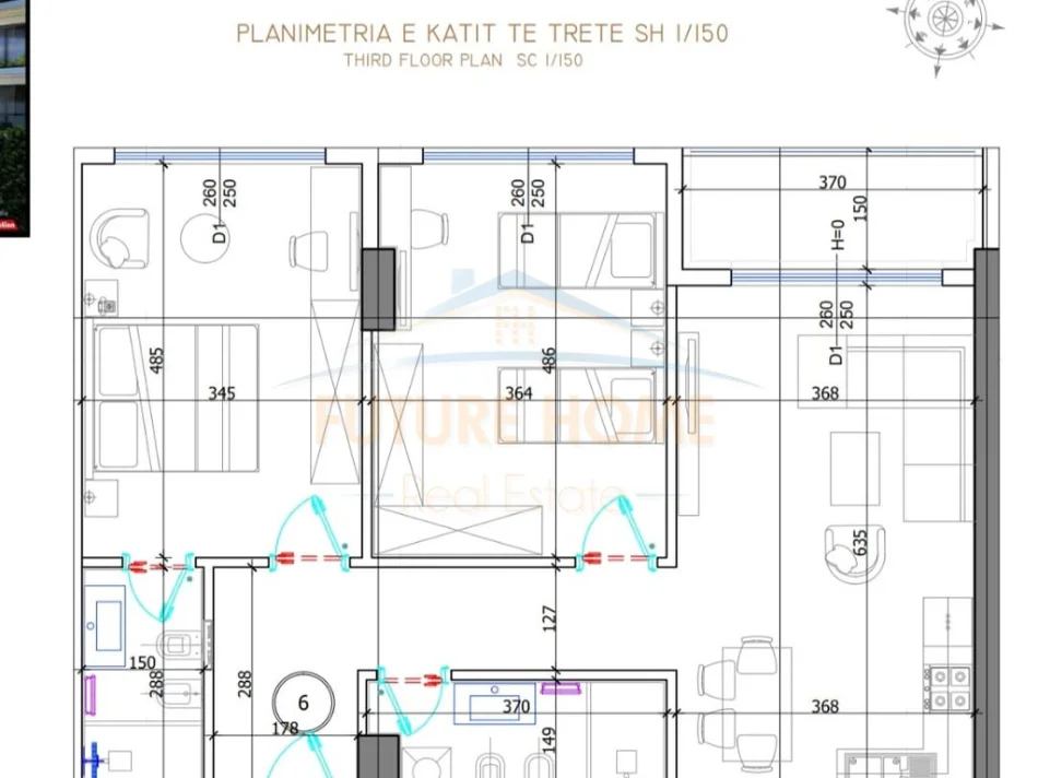 Golem, shitet apartament 2+1 Kati 3, 111 m² 135.000 € (Residenca Liburna)
