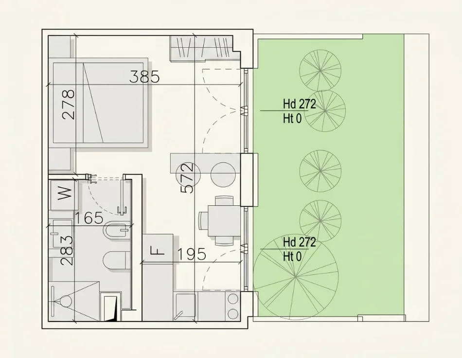 Himare, shitet garsonier Kati 1, 51 m² 125.800 € (himare)