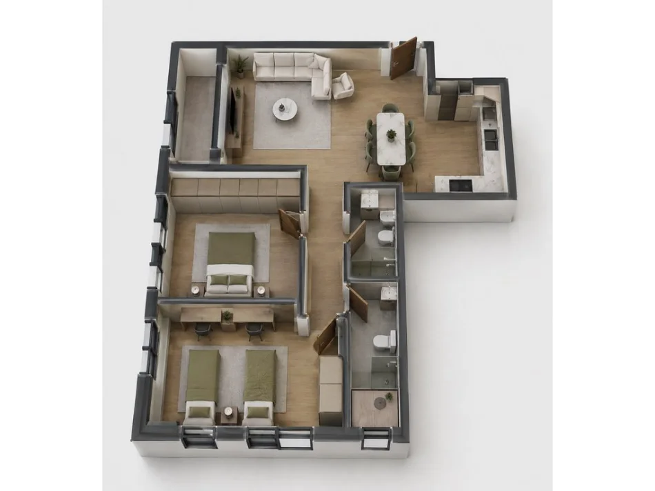 Shitet apartament 2+1+2 tek rezidenca art n'lagje , xhamlliku