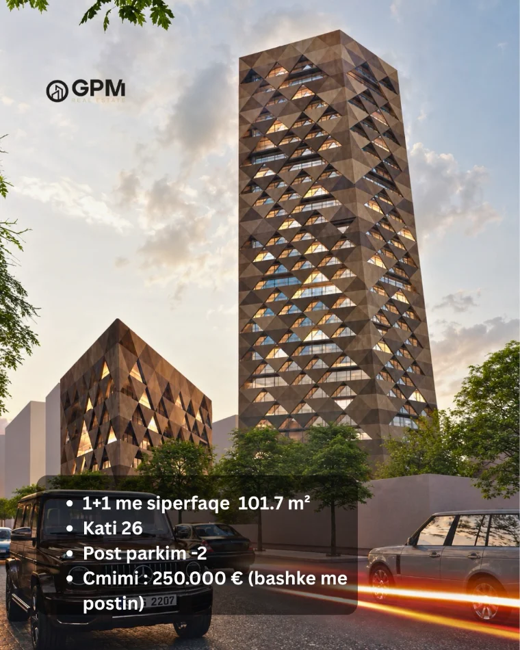 Shitet apartament 1+1 ne Porcelan, ne nje nga projektet me ikonike te Tiranes, ne nje kulle 34-katëshe.