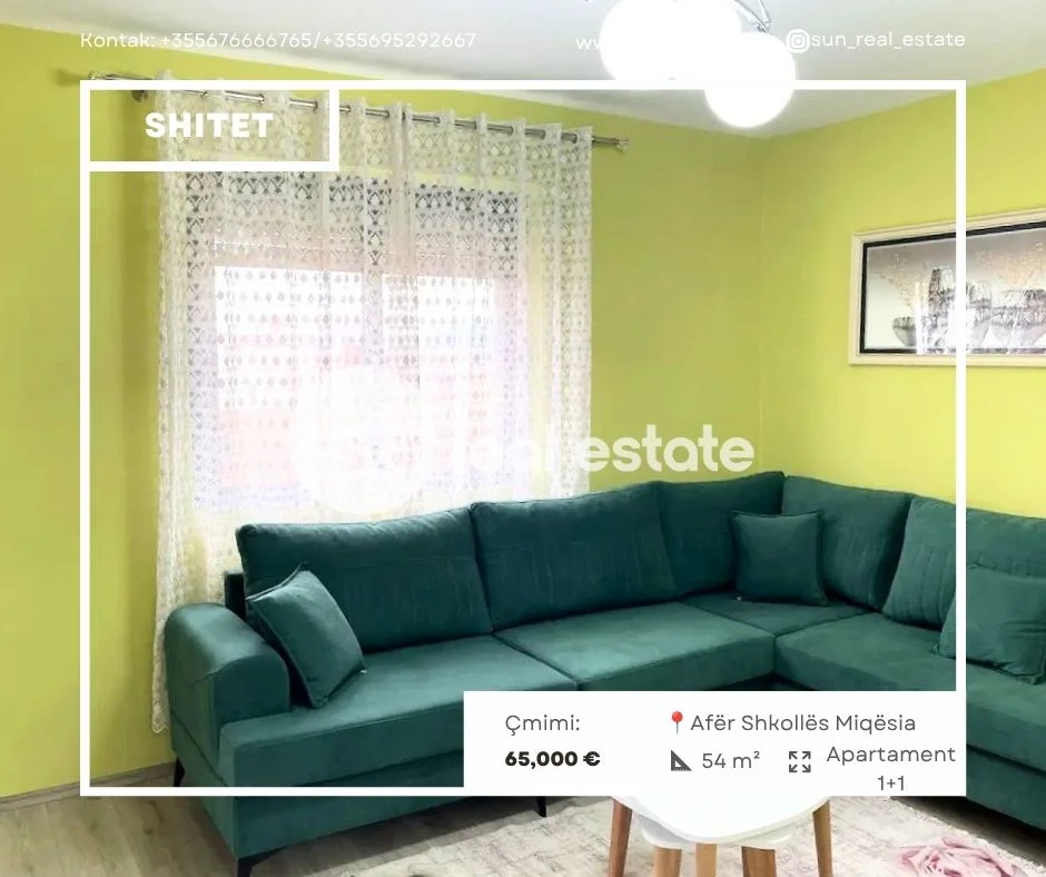 Shkoder, shitet apartament 1+1 Kati 5, 54 m² 65.000 € (AFER SHKOLLES MIQESIA)