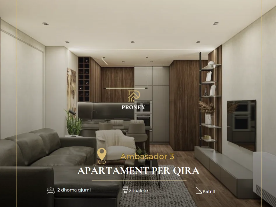 Shqiperi, jepet me qera apartament 2+1+Ballkon Kati 11, 110 m² 2.500 € (Ambasador 3, afer Stadiumit Arena)