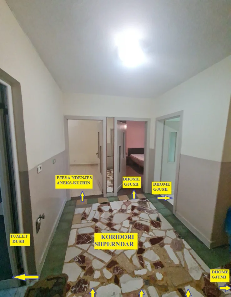Tirane,Qera Apart 3+1 bollshëm,rinovuar,kompletuar,kat.2,sip.95m², pallat 5kat, Qera 600€/muaj, në rr.V.Koreshi/M.Grameno,150m Sh.Baletit/Ura Elbasani
