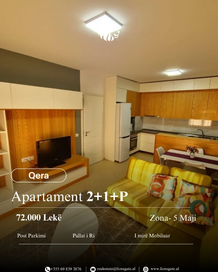 Tirane, jap me qera apartament 2+1 , 85 m² 720 €