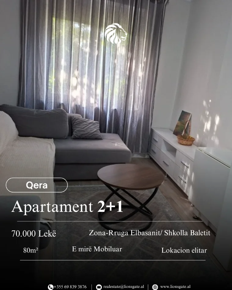 Tirane, jap me qera apartament 2+1+Ballkon , 80 m² 700 €
