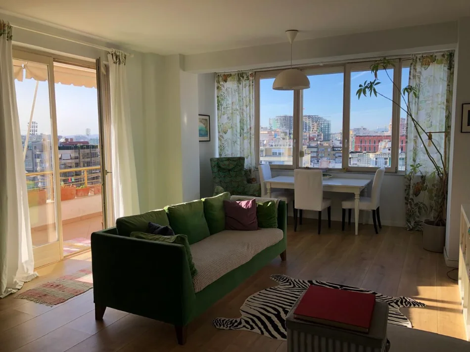 Tirane, jepet me qera apartament 1+1+Aneks+Ballkon Kati 9, 81 m² 900 € (stadiumi dinamo)