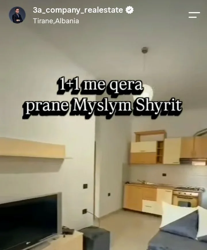 Tirane, jepet me qera apartament 1+1+Ballkon Kati 2, 70 m² 450 € (prane kryqezimit te Myslym Shyri dhe Unazes)