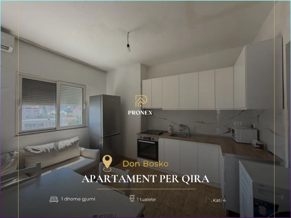 Tirane, jepet me qera apartament 1+1+Ballkon Kati 4, 70 m² 600 €