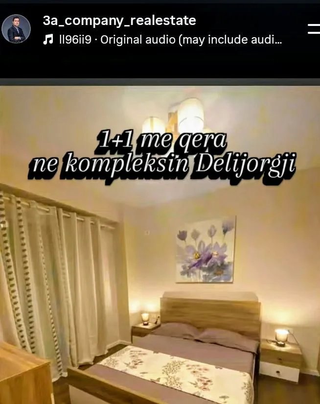 Tirane, jepet me qera apartament 1+1+Ballkon Kati 6, 60 m² 750 € (kompleksi Delijorgji)