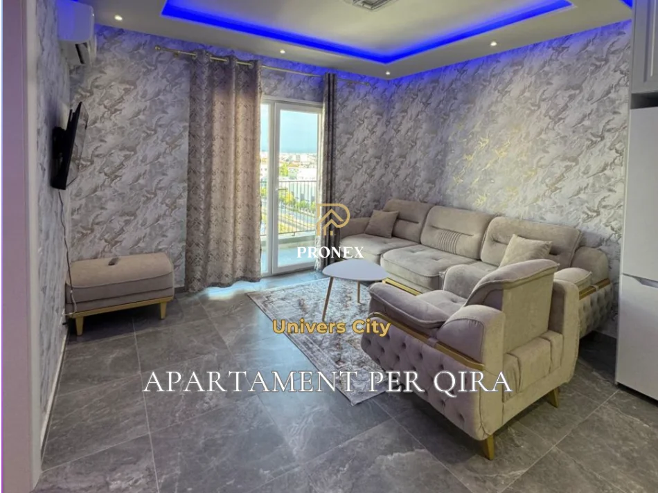 Tirane, jepet me qera apartament 1+1+Ballkon Kati 8, 70 m² 500 € (Univers City)