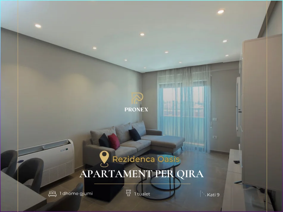 Tirane, jepet me qera apartament 1+1+Ballkon Kati 9, 81 m² 650 € (Rruga Leonard Frroku)