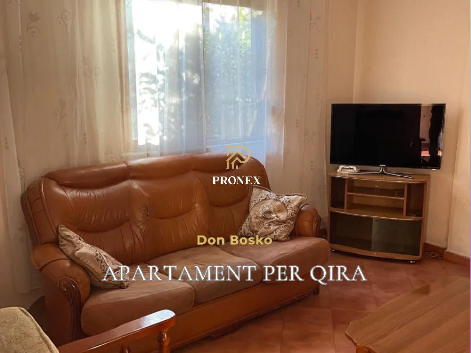 Tirane, jepet me qera apartament 1+1 Kati 1, 65 m² 400 € (Rruga Don Bosko)