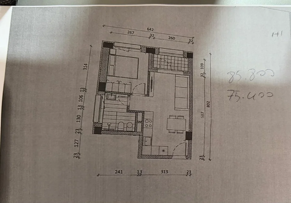 Tirane, jepet me qera apartament 1+1 Kati 2, 52 m² 85.800 € (Rezidenca Kadiu)