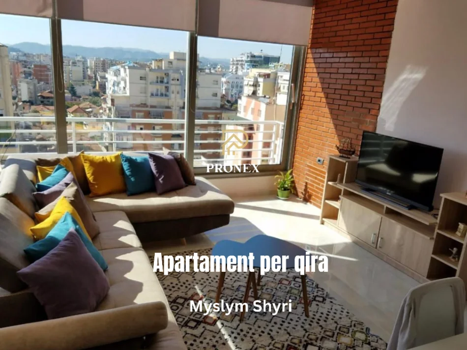Tirane, jepet me qera apartament 1+1 Kati 9, 55 m² 600 € (Myslym Shyri)