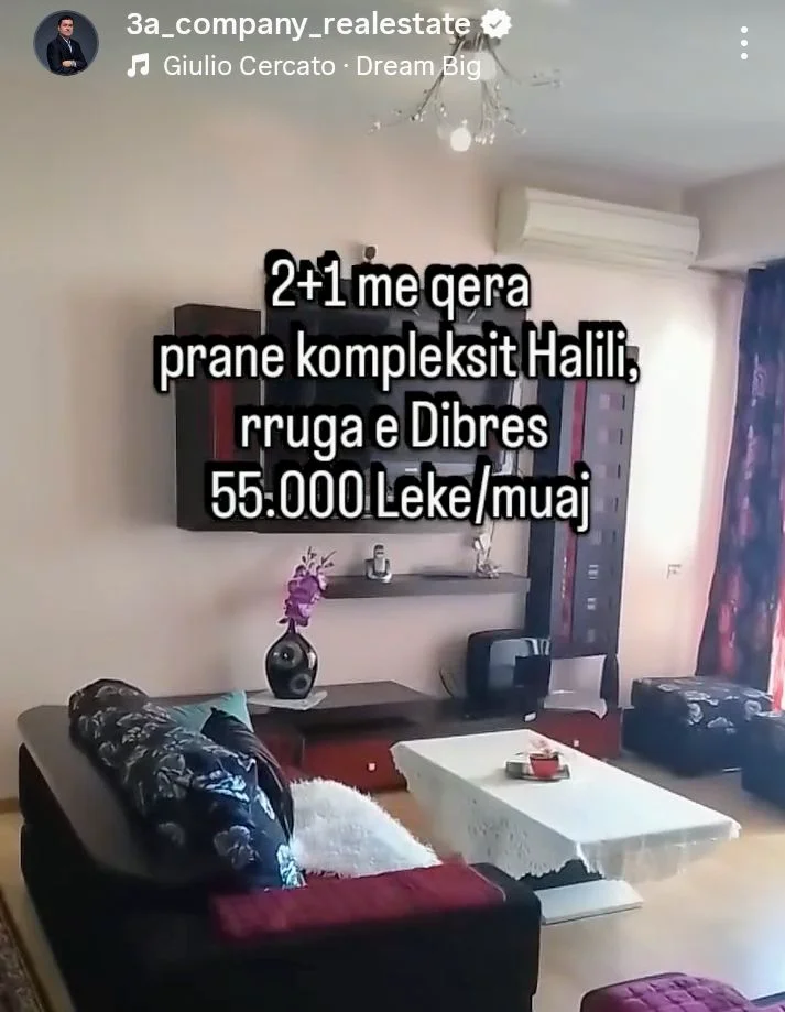 Tirane, jepet me qera apartament 2+1+Ballkon , 55.000 leke/muaj, Kati 7, 110 m² (prane kompleksit Halili)