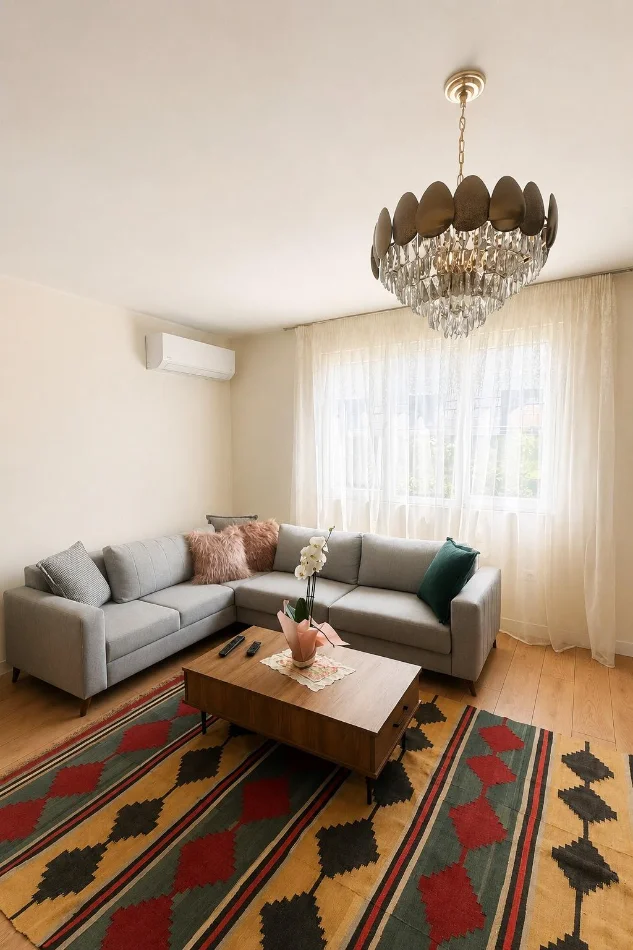 Tirane, jepet me qera apartament 2+1+Ballkon Kati 2, 80 m² 600 € (Kodra e Priftit)
