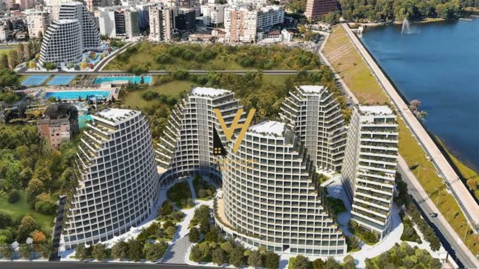 Tirane, jepet me qera apartament 2+1+Ballkon Kati 6, 110 m² 2.300 € (LAKEVIEW RESIDENCE)