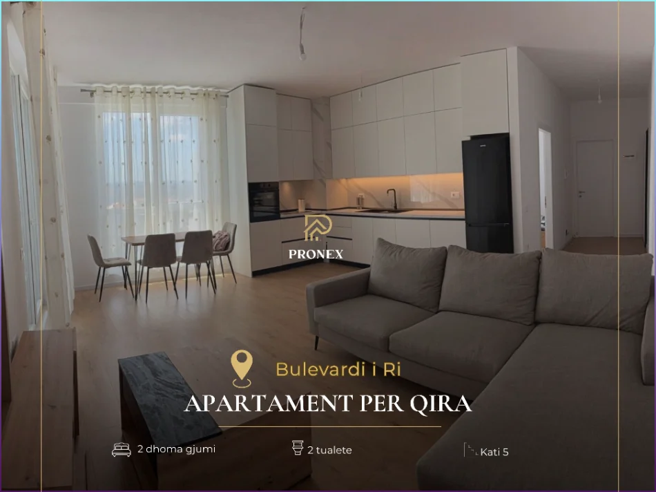 Tirane, jepet me qera apartament 2+1+Ballkon Kati 6, 97 m² 700 € (Bulevardi i Ri, Rruga Besa)