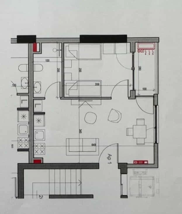 Tirane, shes apartament 1+1 Kati 2, 54 m² 133380€ (Rruga Bedri Karapici)
