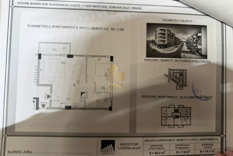 Tirane, shitet apartament 1+1+Ballkon Kati 2, 74 m² 103.750 € (Kompleksi Tom Doshi)