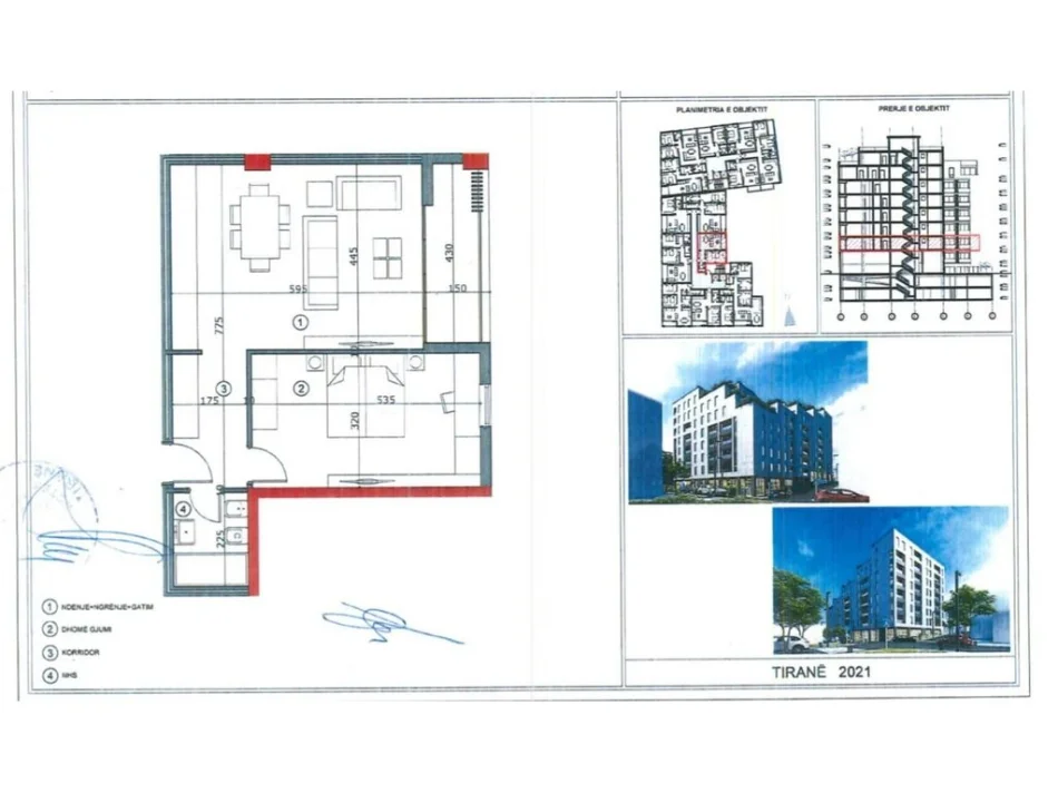 Tirane, shitet apartament 1+1+Ballkon Kati 2, 78 m² 130.000 € (Ali Demi)