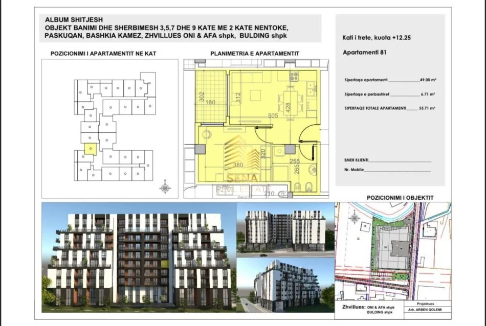 Tirane, shitet apartament 1+1+Ballkon Kati 3, 56 m² 75.200 € (Paskuqan)