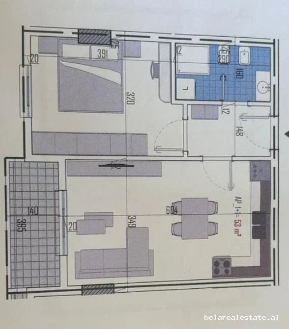 Tirane, shitet apartament 1+1+Ballkon Kati 3, 62 m² 77.250 € (Kamez)