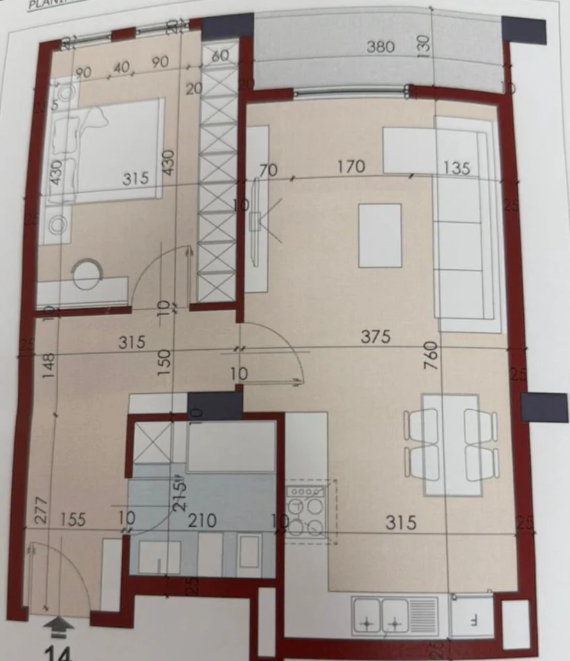 Tirane, shitet apartament 1+1+Ballkon Kati 4, 73 m² 135.000 € (Rruga e Dibres/Komisariati nr 4)