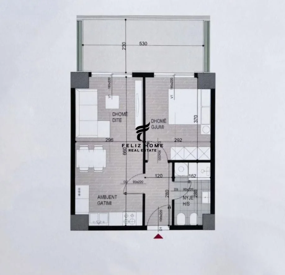 Tirane, shitet apartament 1+1+Ballkon Kati 4, 77 m² 108.500 € (FUSHA E AVIACIONIT)