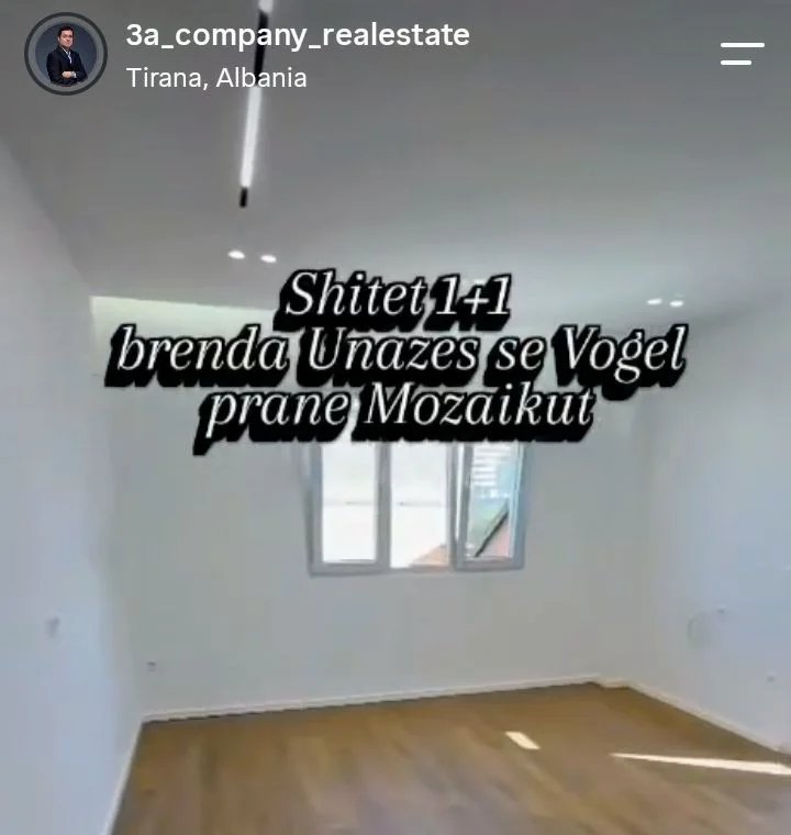 Tirane, shitet apartament 1+1+Ballkon Kati 5, 58 m² 167.000 € (prane Mozaikut te Tiranes)