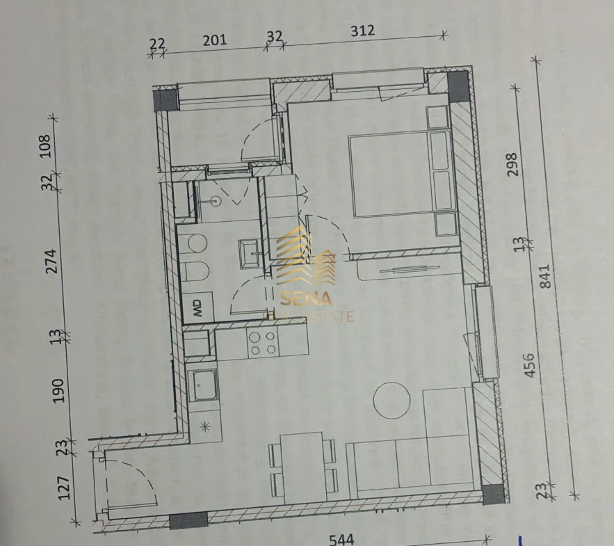 Tirane, shitet apartament 1+1+Ballkon Kati 6, 60 m² 99.000 € (Ali Demi)