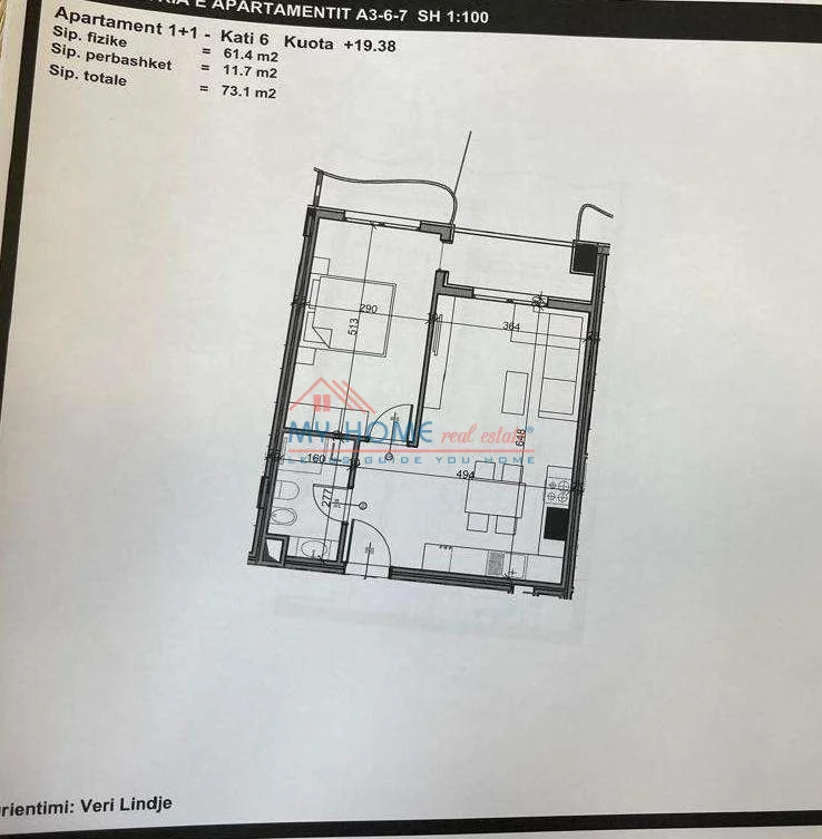 Tirane, shitet apartament 1+1+Ballkon Kati 6, 73 m² 88.000 € (Paskuqan)