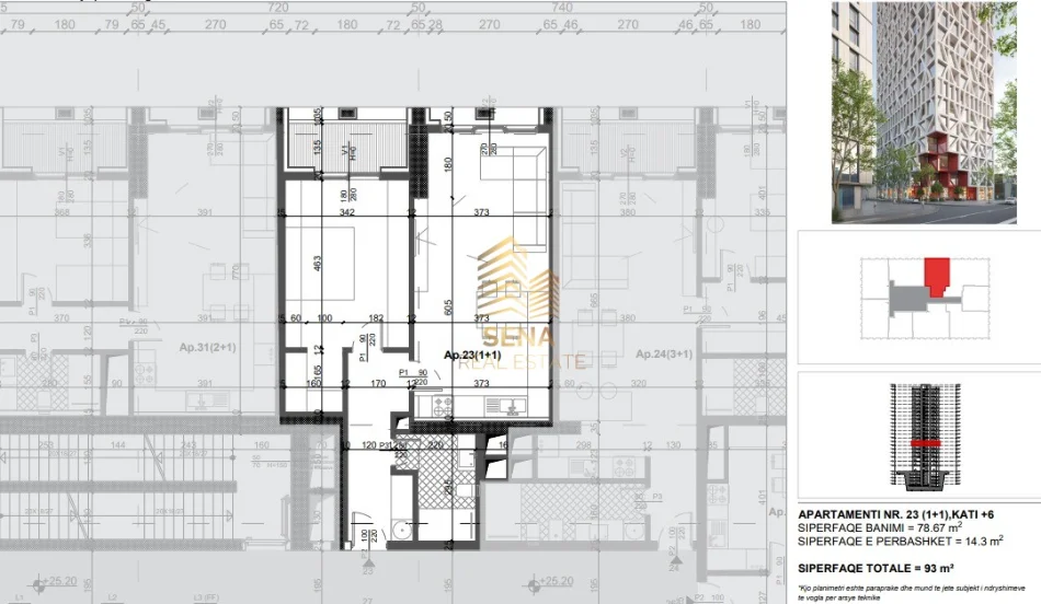 Tirane, shitet apartament 1+1+Ballkon Kati 6, 93 m² 214.000 € (Xhamlliku)