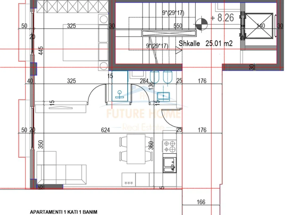 Tirane, shitet apartament 1+1 Kati 1, 66 m² 199.680 € (Rruga e Barrikadave)