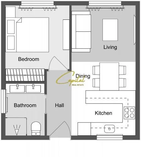Tirane, shitet apartament 1+1 Kati 3, 67 m² 167.500 € (PAZARI I RI)