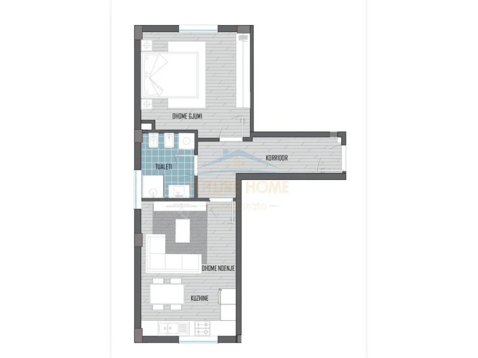 Tirane, shitet apartament 1+1 Kati 4, 67 m² 97.370 € (Sauk)