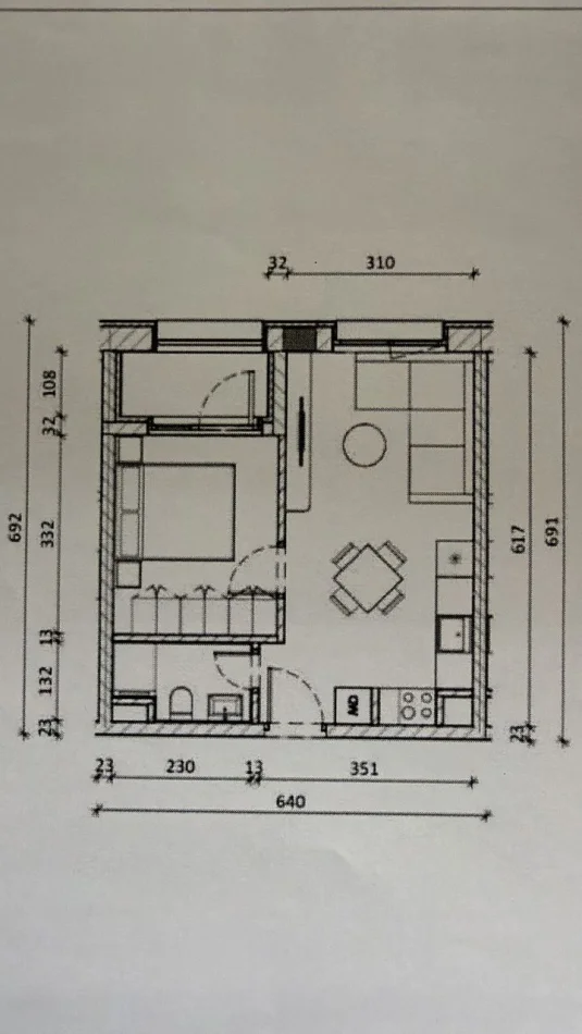 Tirane, shitet apartament 1+1 Kati 4, 80.200 € (Ali Demi)