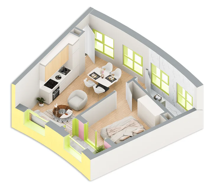 Tirane, shitet apartament 1+1 Kati 5, 58 m² 83.000 € (Rruga e Vrapeve,Farke)
